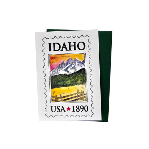 Idaho "Postage" Stamp greeting card, letterpress printed