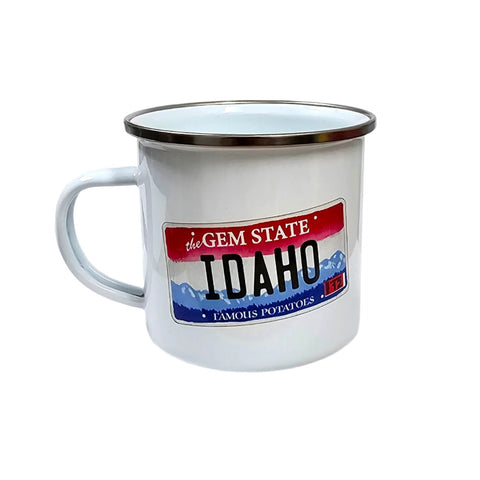 Idaho License Plate Enamel Mug