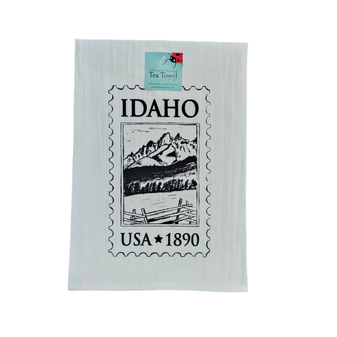 Idaho Postage Stamp Tea Towel, Screen Printed flour sack towel