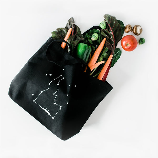 Idaho Constellation Tote Bag, Screen Printed Large heavy duty canvas bag